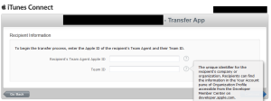 Apple iTunes Connect - App Transfer Form